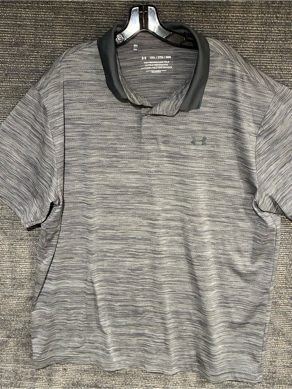 Under Armour Men's Performance polo Gray Heather with Black Collar